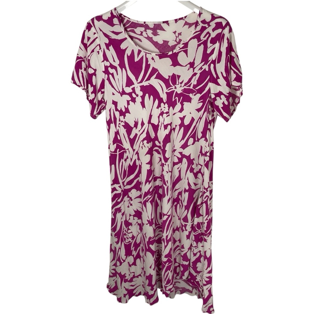 Silk Blend Pink and White Hawaiian Dress